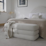 Fleur Large Footstool - Ivory - Laura James