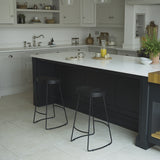 Aiden Black Mango Wood Backless Bar Stool - Set of 2