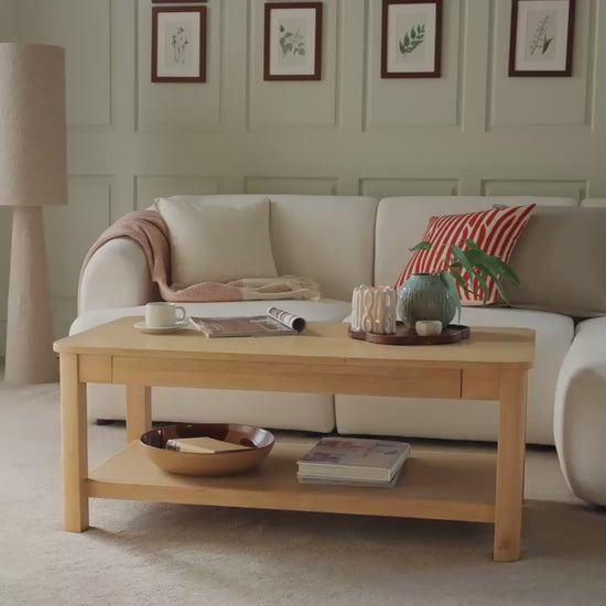Noah Whitewash Oak Rectangular Coffee Table - Laura James