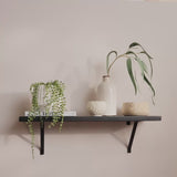 Atlas 75cm Mango Wood Wall Shelf - Jet Black - Laura James