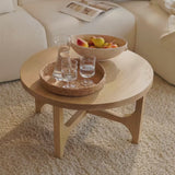 Jade Chalked Mango Wood Round Coffee Table - Laura James