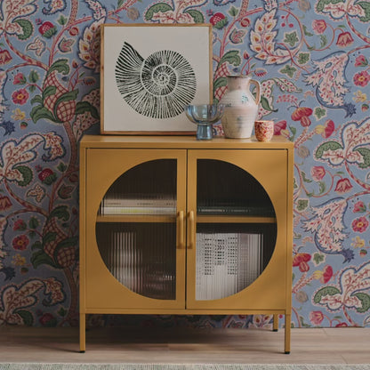 Conan Metal 2 Door Sideboard - Mustard Yellow - Laura James