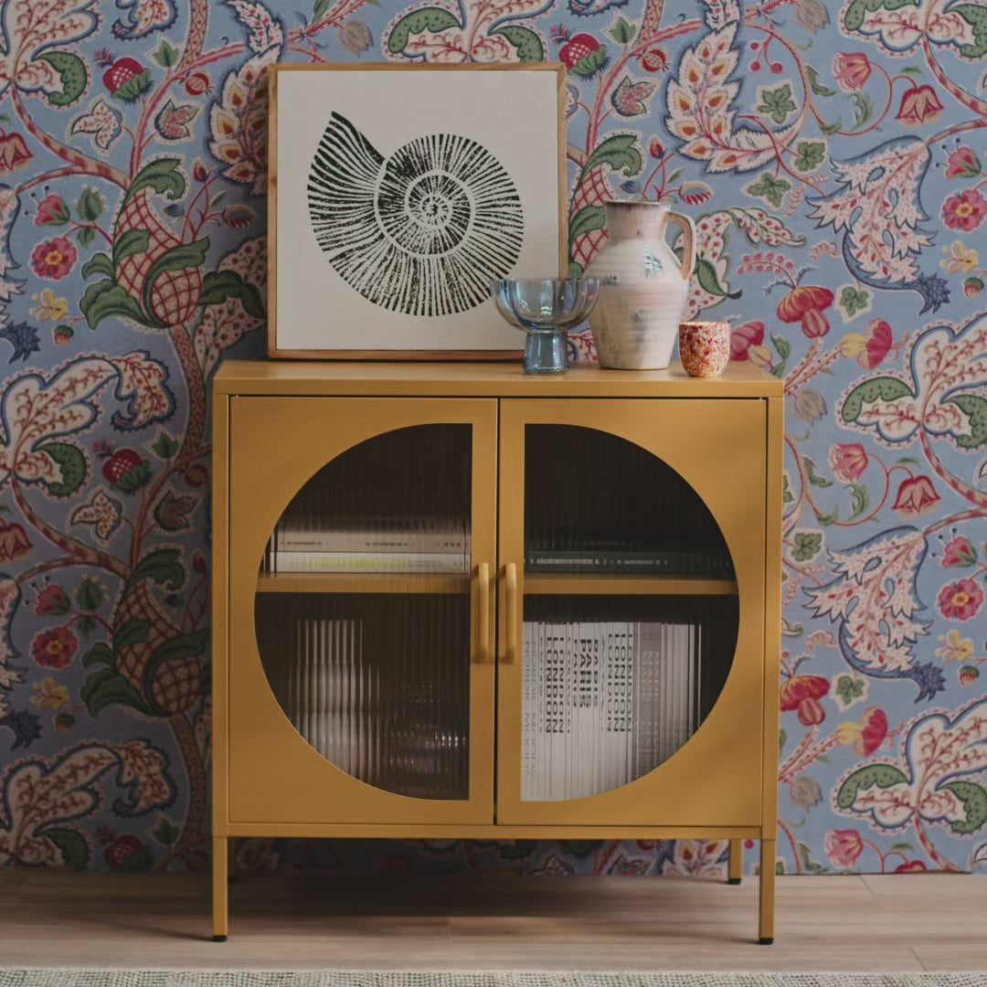 Conan Metal 2 Door Sideboard - Mustard Yellow - Laura James