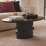 Adam 100cm Oval Jet Black Mango Wood Coffee Table - Laura James 