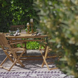 Ashby 4 Seater Wooden Rectangular Garden Dining Set with Cream Parasol - 120cm
