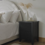Raleigh Black Oak 2 Drawer Bedside Table - Laura James