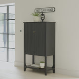 Jade 2 Door Tall Cabinet - Black - Laura James