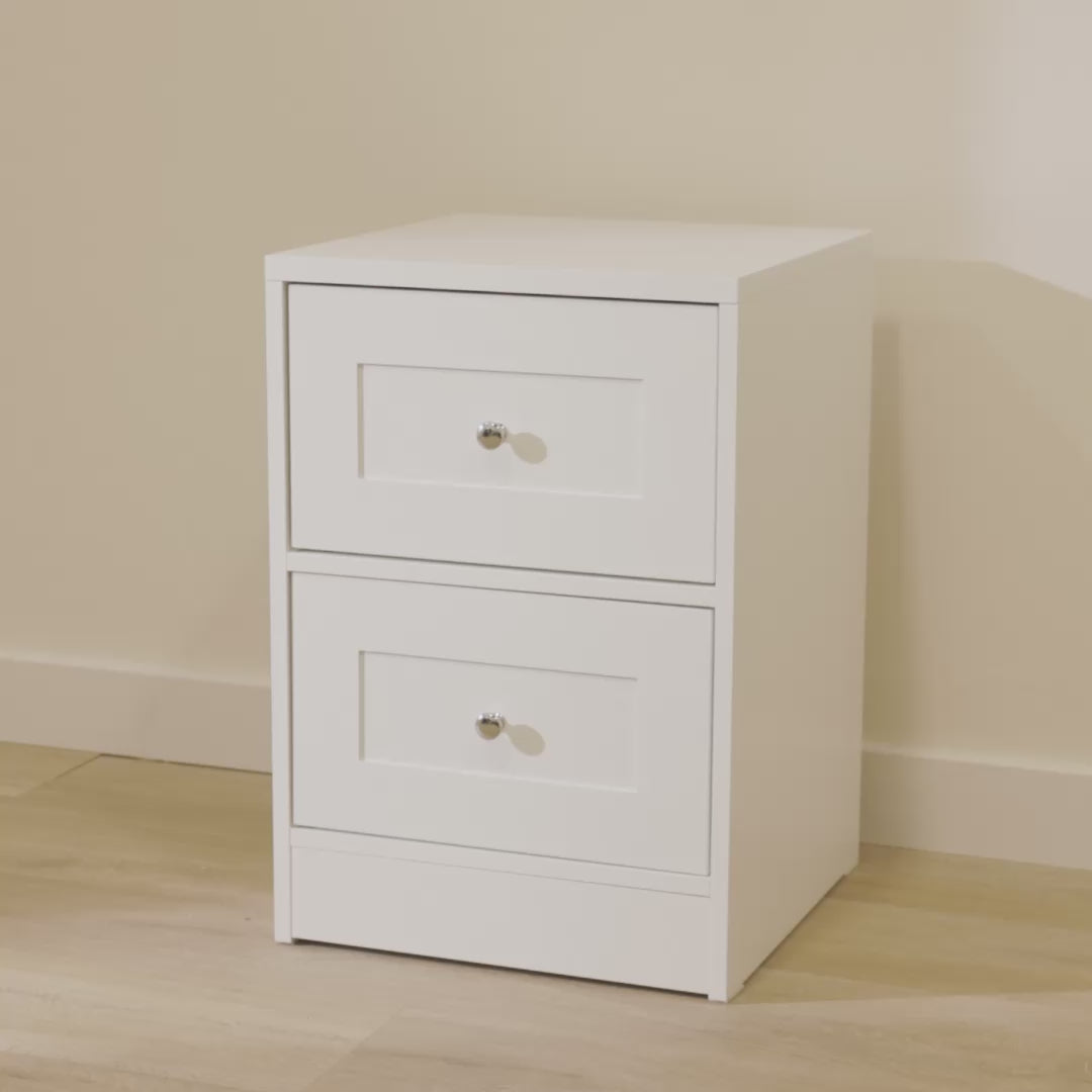 Stevie Bedside Table - White - Laura James 