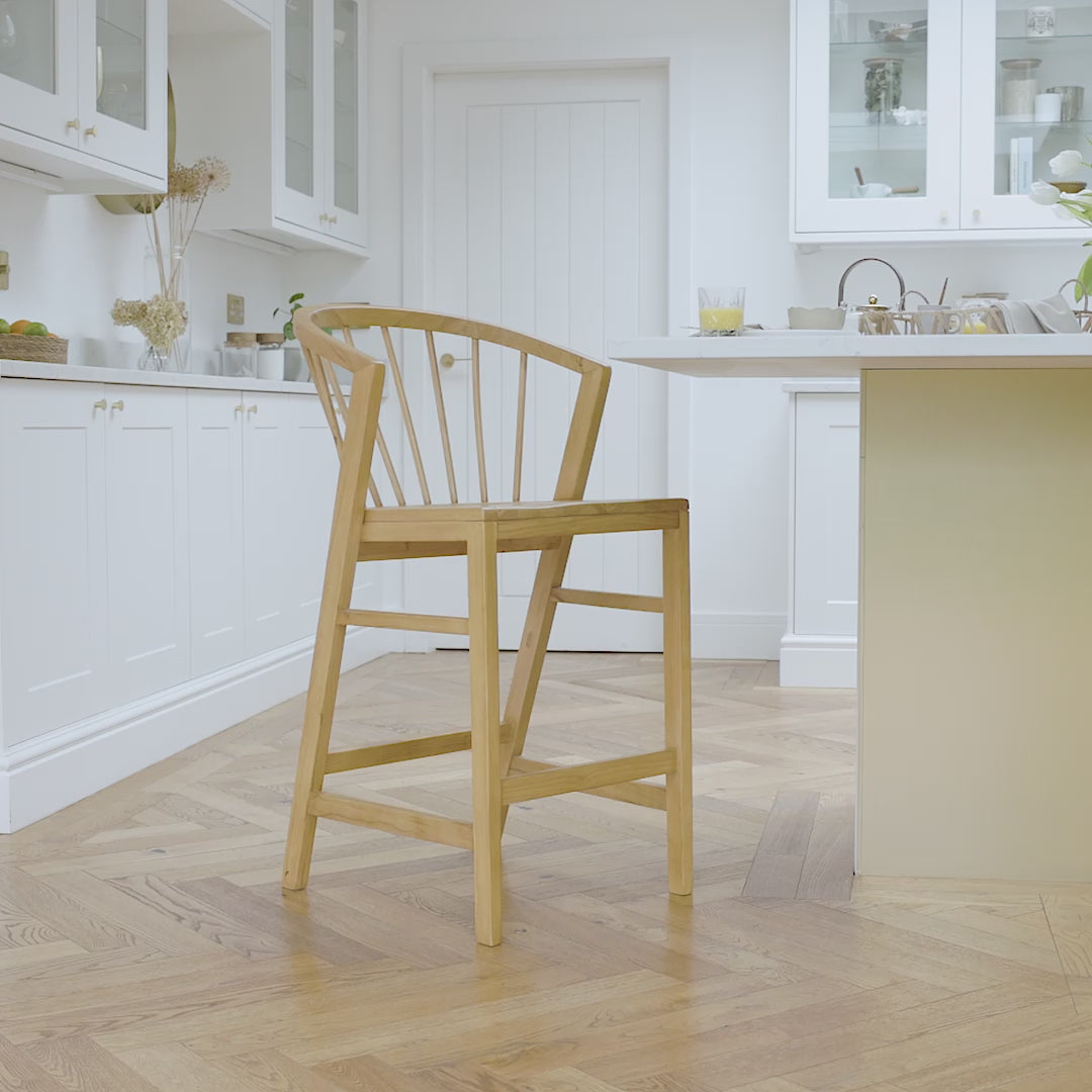 Mabel Classic Oak Bar Stools - Set of 2 - Laura James 