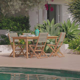 Harlyn 4 Seater Wooden Garden Dining Set with Cove Green Rope Chairs - 160cm - Laura James