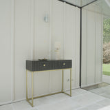 Rayna 2 Drawer Console Table - Jet Black - Laura James