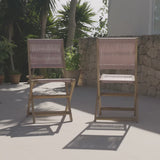 Cove White Acacia Garden Chair - Set of 2 - Mottled Pink Rope - Laura James