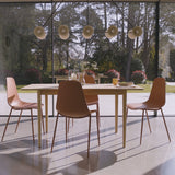 Paul Whitewash Extendable Dining Table Set - 4 Seater - Wren Orange Dining Chairs - Laura James 