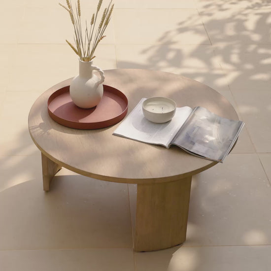 Mali Wooden Garden Coffee Table - Brushed Light Acacia - Laura James