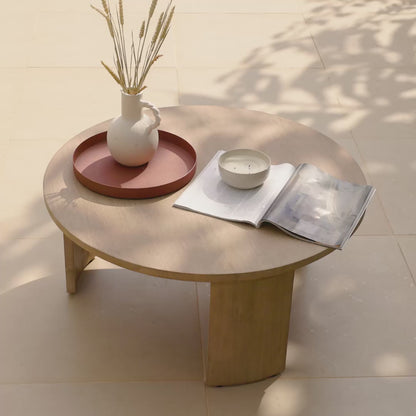 Mali Wooden Garden Coffee Table - Brushed Light Acacia - Laura James