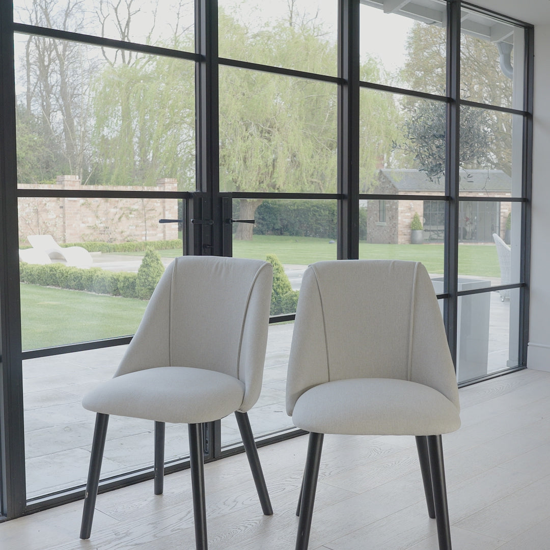 Freya dining chairs - set of 2 - oatmeal and black - Laura James