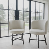 Willow Black Dining Table Set - 4 Seater - Jacob Sand Dining Chairs - Black Metal Legs