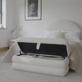 Fleur Large Ottoman Footstool - Chalk White Boucle