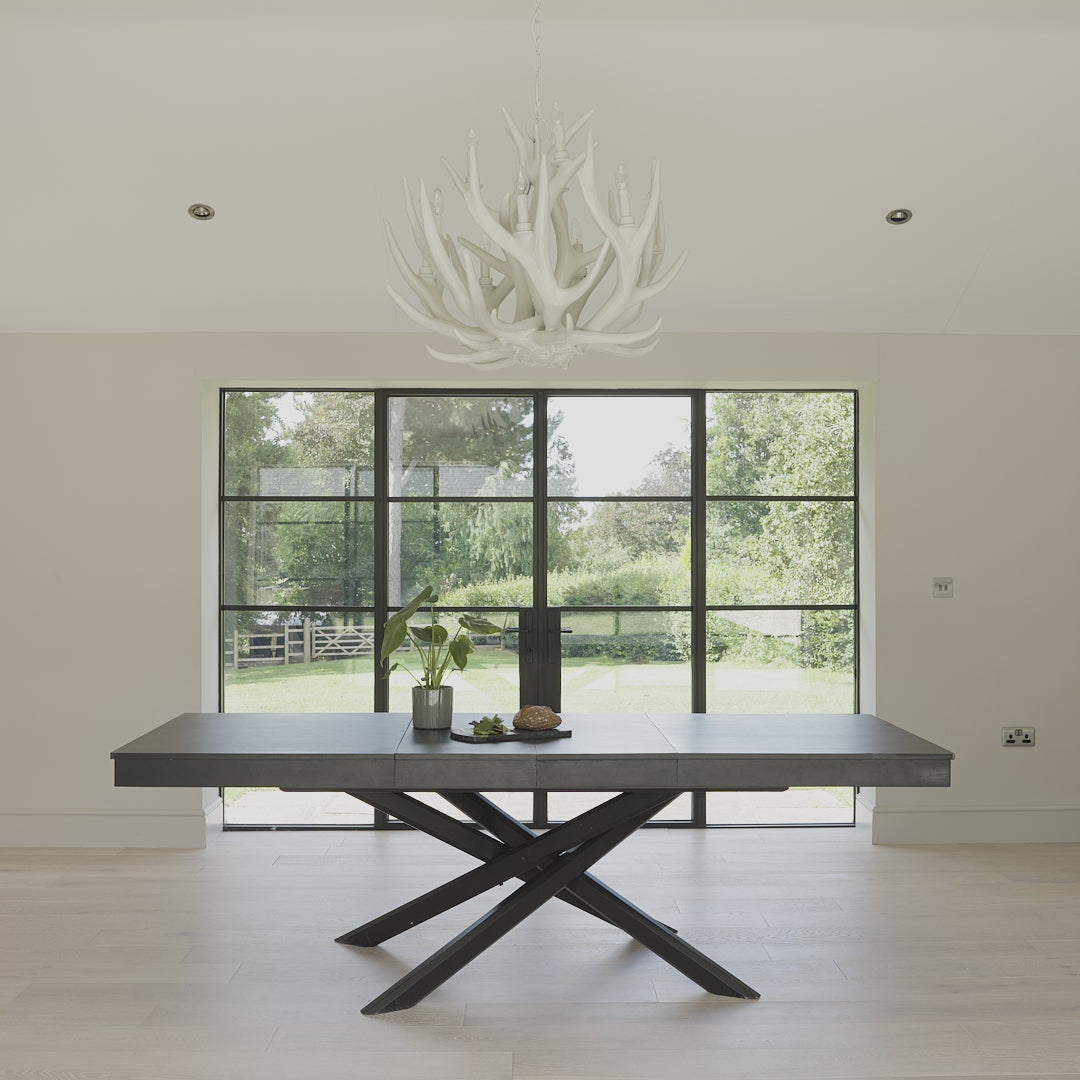 Amelia Black Wood Extendable Dining Table - Laura James