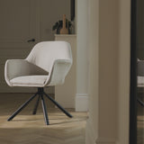 Parker Office Chair - Natural Beige - Black Metal Legs - Laura James 