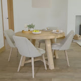 Charlotte Whitewash Round Dining Table