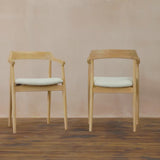 Carter Boucle Dining Armchairs - Set of 2 - Whitewash Oak Legs - Laura James 