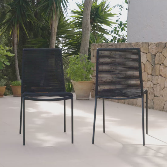 Ryder Black Rope Garden Chairs - Set of 2 - Laura James