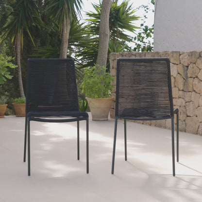 Ryder Black Rope Garden Chairs - Set of 2 - Laura James