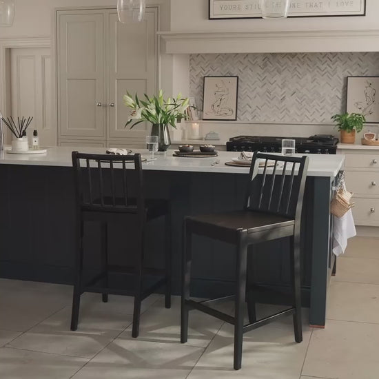Tilly Bar Stool - Black Oak - Laura James