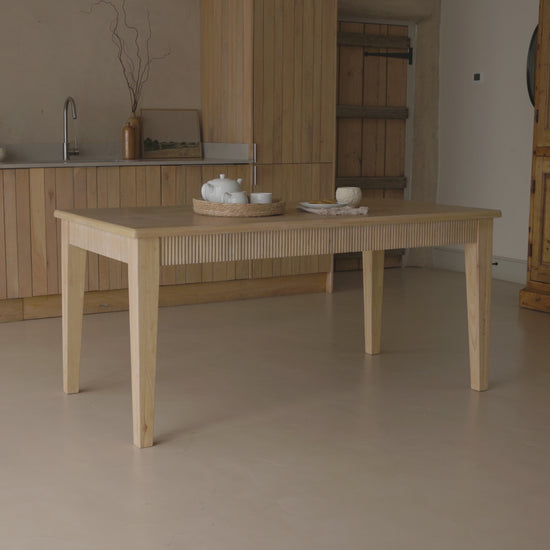 Raleigh Rectangular  Dining Table - Whitewash Oak - Laura James