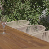 Hali 6 Seater Wooden Outdoor Dining Set with Hali Natural Chairs & Grey Premium Cantilever Parasol - 175cm
