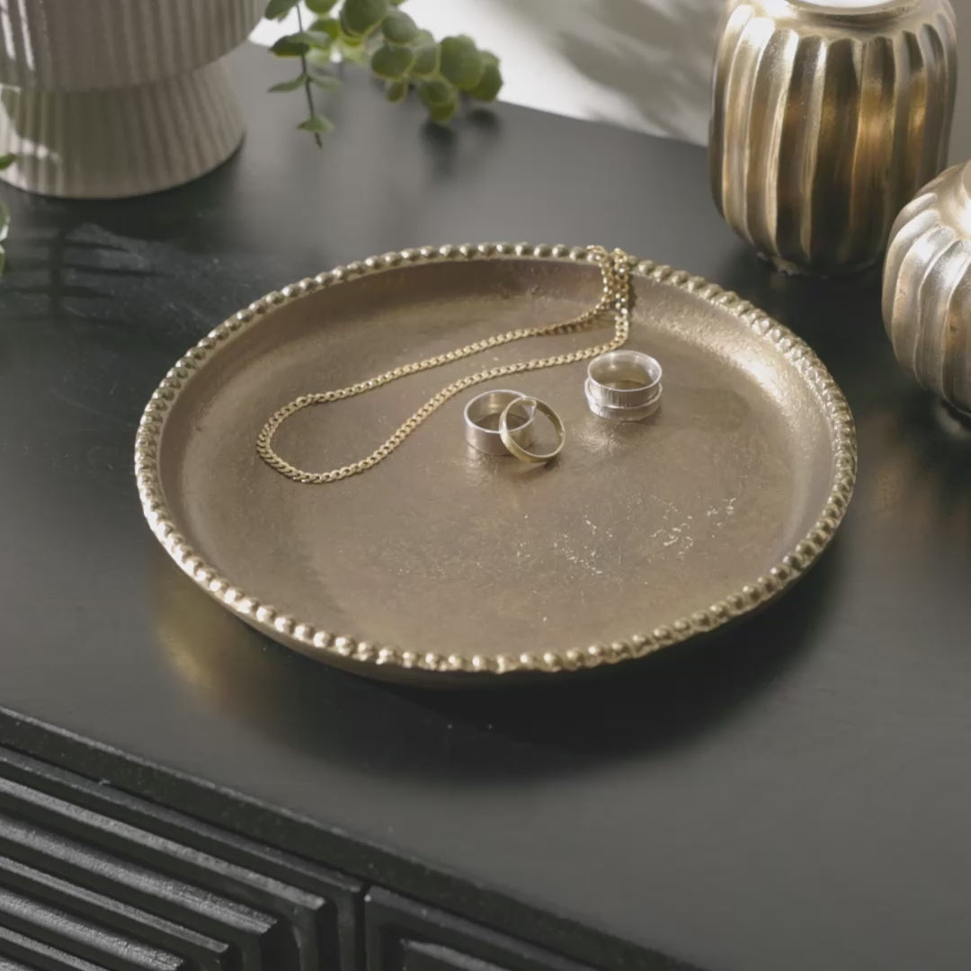 Rushmoor 20cm Metal Tray - Gold - Laura James