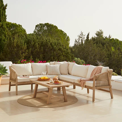 Shiro Wooden Corner Sofa Set - Laura James 