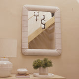 Etta 70x50cm Upholstered Wall Mirror - Ivory - Laura James 