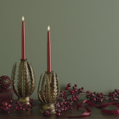 Alta 25cm Metal Candle Holder - Heritage Gold - Laura James 