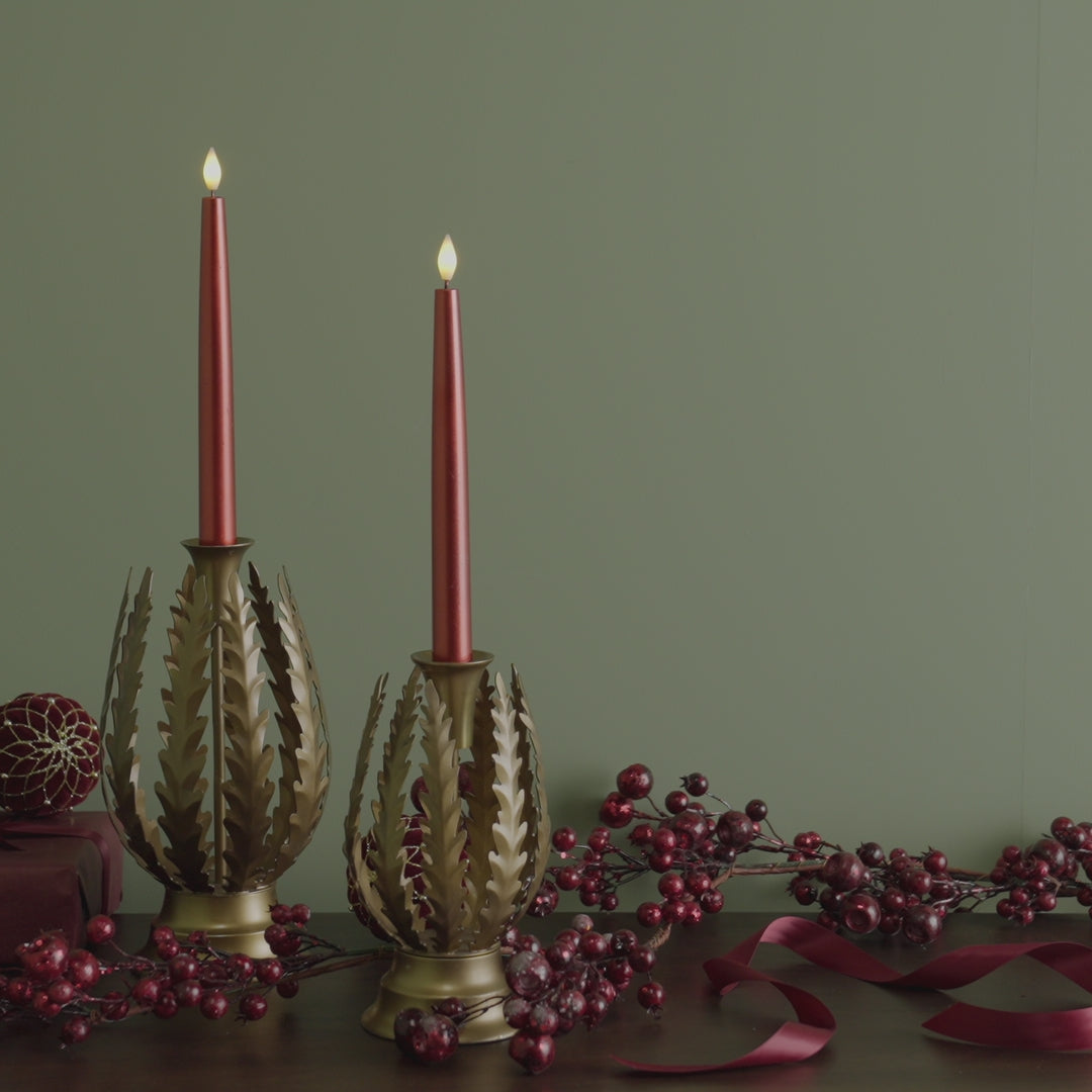 Alta 25cm Metal Candle Holder - Heritage Gold - Laura James 