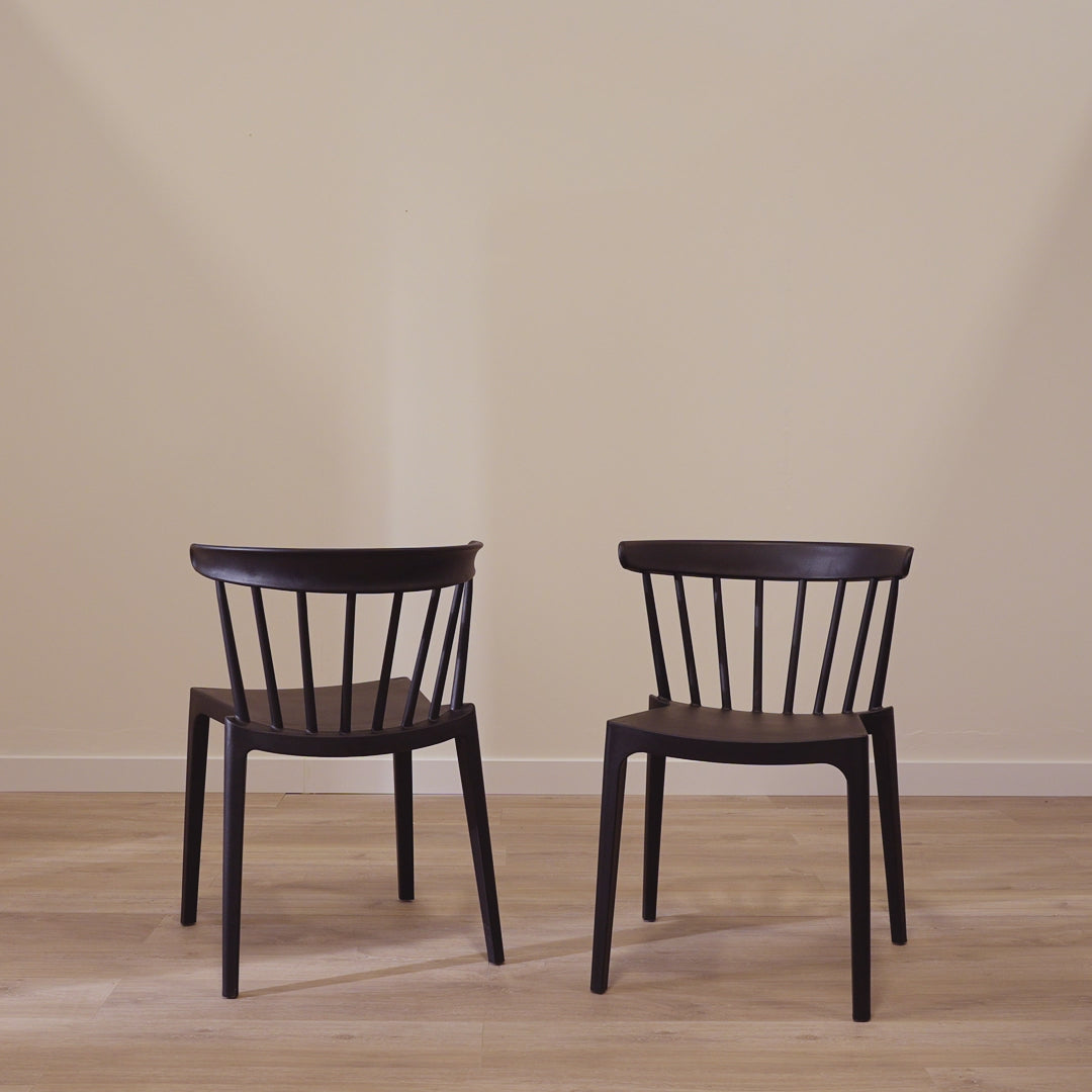 Agatha Black Dining Chairs - Set of 2 - Laura James 