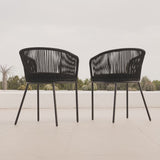 Hali Black Rope Chair with Cushions - Set of 2 - Laura James 