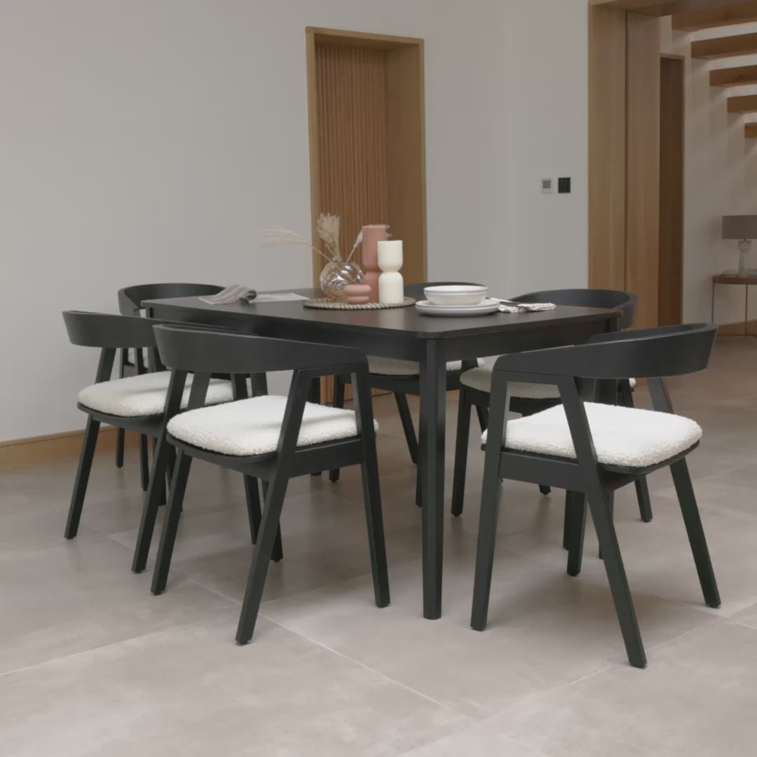 Paul_160-220cm_Extending_Dining_Table_Black_Oak_Ella_Carver_Black_Dining_Chairs_Off_White_Boucle-31 - Laura James