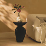 Alder Concrete Round Side Table - Jet Black - Laura James