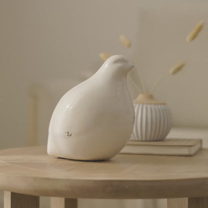 Cali 16.5cm Ceramic Bird Ornament - Off White - Laura James 