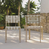 Saffron Brushed Light Acacia Garden Chair - Set of 2 - Beige/Natural Rope