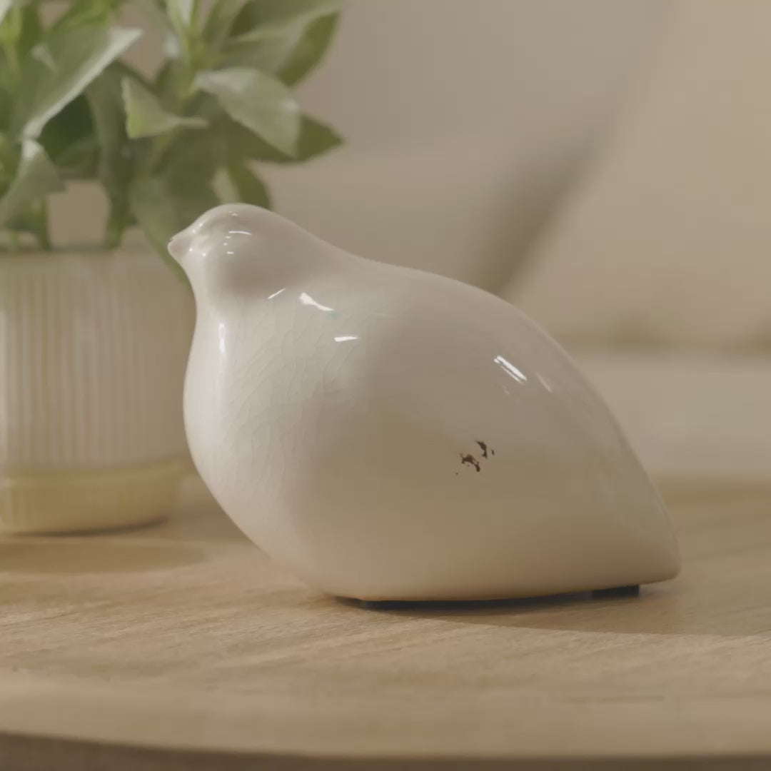 Cali 10cm Ceramic Bird Ornament - Off White - Laura James 