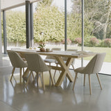 Charlotte 6 Seater Extending Rectangular Dining Table Set with  Freya Sand Dining chairs - Laura James 