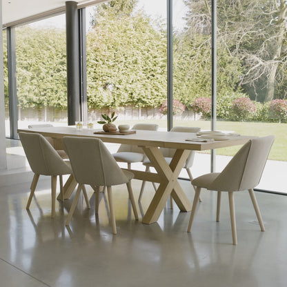 Charlotte 6 Seater Extending Rectangular Dining Table Set with  Freya Sand Dining chairs - Laura James 