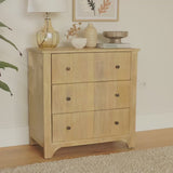 Jade 3 Drawer Chest of Drawers - Chalked Mango Wood - Laura James