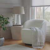 Sawyer 68cm Swivel Armchair - Oyster White - Laura James