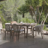 Shiro Beige Rope Wooden Garden Chairs - Set of 2 - Laura James