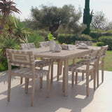 Saffron 6 Seater Extending Wooden Garden Dining Set with Saffron Natural/Beige Chairs - Laura James