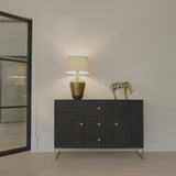Outlet - Rayna 2 Door 3 Drawer Large Sideboard - Jet Black